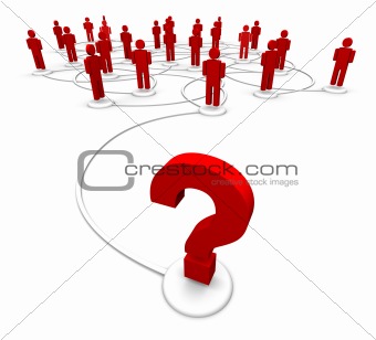 Question Mark Linked to People Network