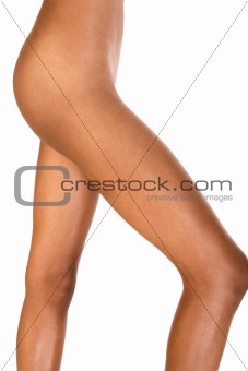 Naked Afro American Woman leg, hips, torso, butt
