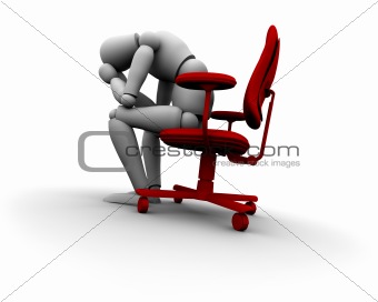 Sad Person Sitting on Office Chair