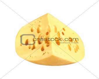 tasty cheese isolated on the white background