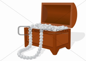 Box with a pearl necklace