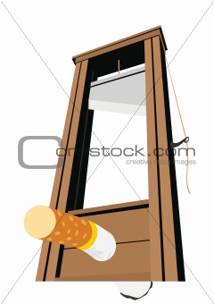 The guillotine and a cigarette