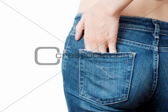 Womans jeans backside