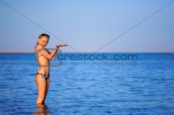 Young Woman in the Ocean