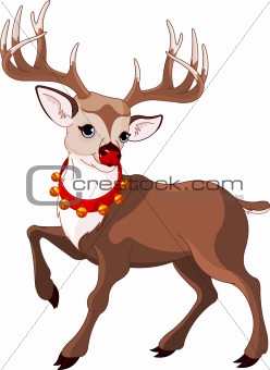 Beautiful cartoon reindeer Rudolf