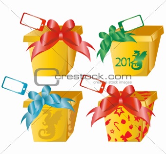 4 vector gift boxes