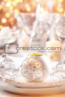 Luxury table setting for Christmas