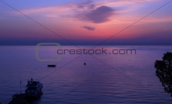 Moment before sunrise over the Gulf of Antalya.