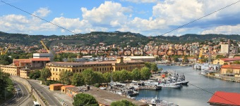 Panorama of La Spezia and naval base.