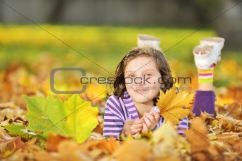 beautiful girl at autumn outdoors