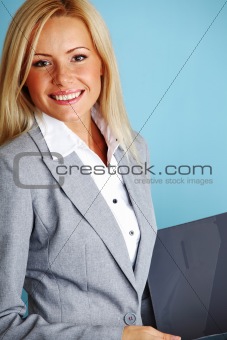 business woman hold a folder