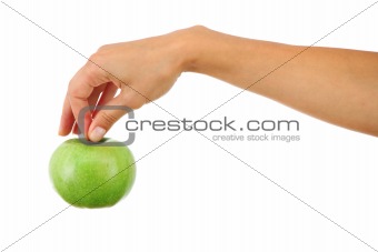 apple in woman hands