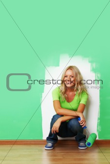 woman paint on wall