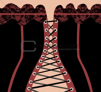 Background in shape of corset