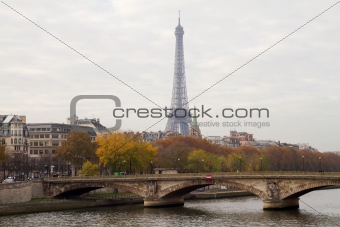 Eiffel Tower and Invalides Bridge