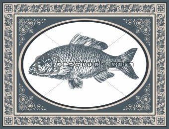 Fish antique vector illustration