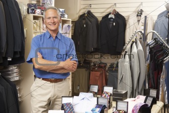 Male sales assistant in clothing store