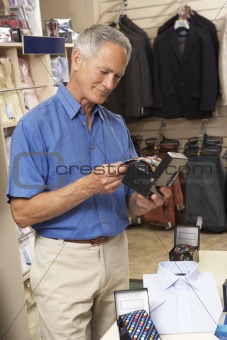 Male customer in clothing store