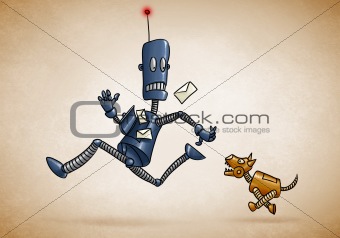 Postman Robot and mechanical dog