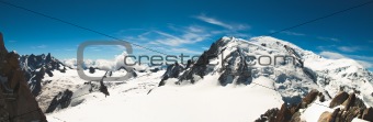 Panoramic view from the top of Mont-Blanc