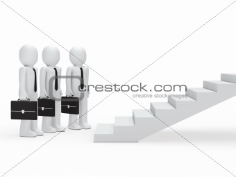 three businessmen for stairs