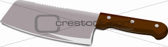 Kitchen chef's knife isolated on a white background