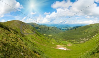 Summer mountain meadow panorama