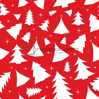 Seamless background with Christmas trees