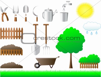 set of tools for house and garden
