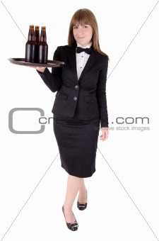 Waitress with beer