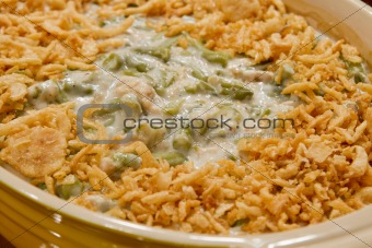 French Cut String Beans with Fried Onions Casserole Dish