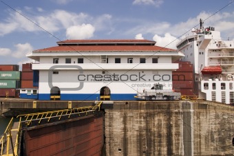 Panama Canal With Ship