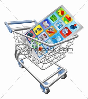 Phone in shopping cart