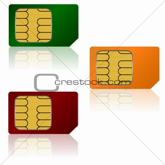 Set vector SIM cards.