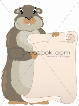 groundhog with scroll