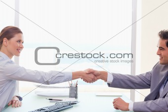 Trading partner shaking hands