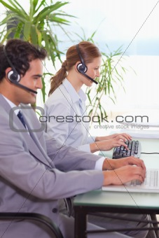 Hotline employees at work