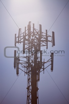 Top of guyed tower