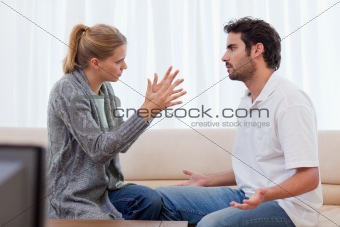 Woman being mad at her boyfriend