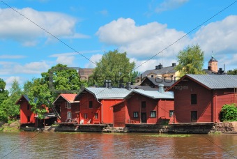 Famous wooden houses in Porvoo
