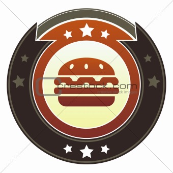 Hamburger or food icon on imperial button