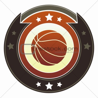 Basketball sports icon on imperial button