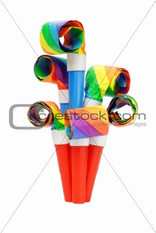 Colorful party blowers 