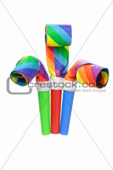 Multicolor party blowers