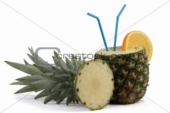 Pina Colada in Pineapple isolated