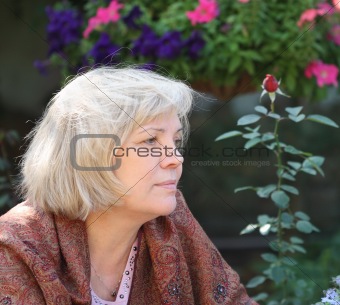 Middle age blonde woman