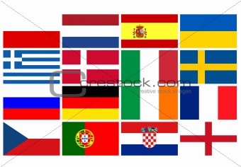 National team flags European football championship 2012