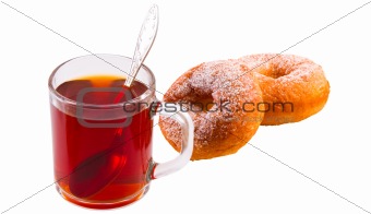 cup of tea and donuts