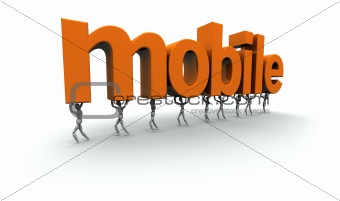 Team of People Carrying 'mobile'