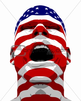 USA Flag Man Yelling